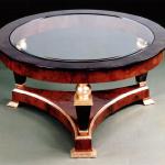 F466 Gueridon Coffee Table
In Lacquer, Goatskin, and Gold Leaf
36” Diameter x 18” High
Available in Custom Sizes & Finishes
<A  HREF="http://www.imambience.com/F466_Gueridon_Coffee_Table.pdf"><b>Click here</b> </A>to view and download tearsheet.