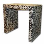 Janet End Table, available in C.O.M.
Size: 26 Wide x 16 Deep x 24" High.  
Custom Sizes and Finishes Available
<A  HREF="http://www.imambience.com/JanetEndTable_TearSheet.pdf"><b>Click here</b> </A>to view and download tearsheet.