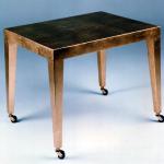 F468 Occasional Table
In Gold Leaf with Casters
24” Wide x 18” Deep x 18” High
Available in Custom Sizes & Finishes
<A  HREF="http://www.imambience.com/F468_Gold-Leaf_Table.pdf"><b>Click here</b> </A>to view and download tearsheet.